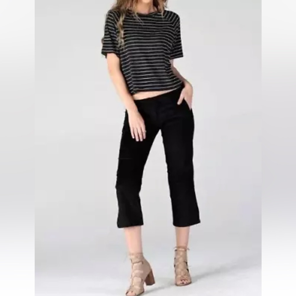 NWT! SIGRID OLSEN Black Corduroy Women’s Capri Cuffed Casual Pants Size 10